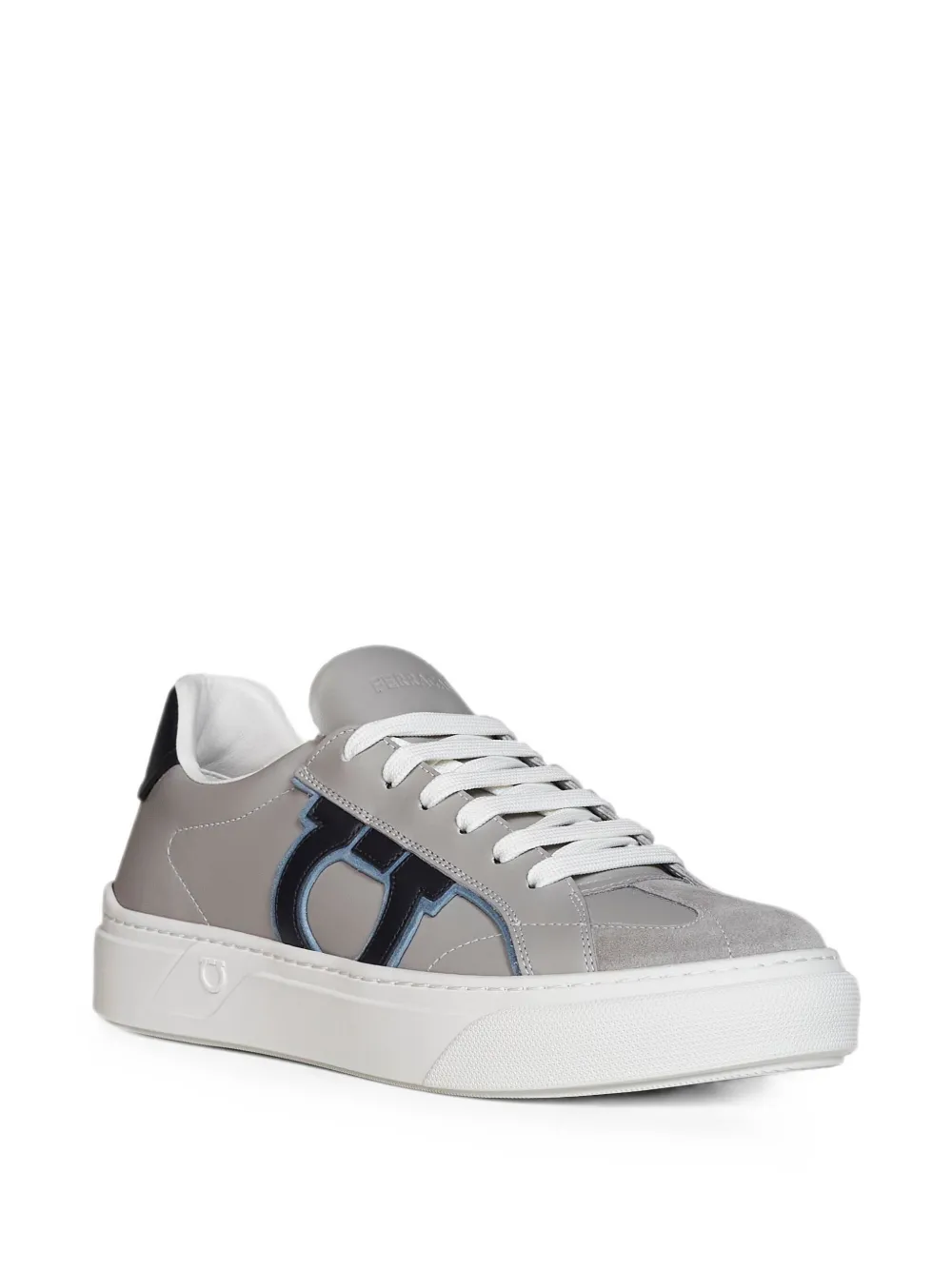 Ferragamo Gancio leather sneakers Grijs