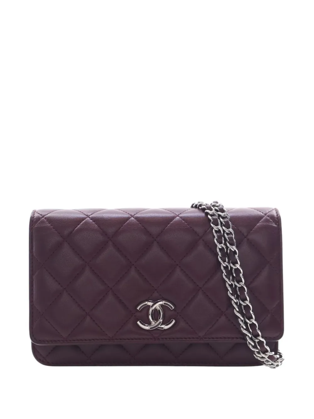 CHANEL Pre-Owned 2021-2026 CC Quilted Lambskin Wallet On Chain crossbody bag - Red