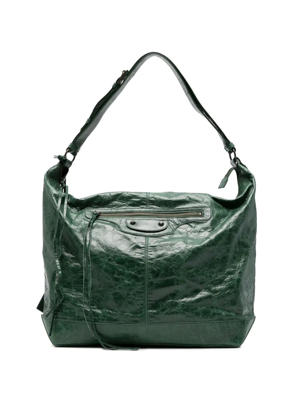 Balenciaga Pre-Owned 2000s zip-pocket shoulder bag - Verde