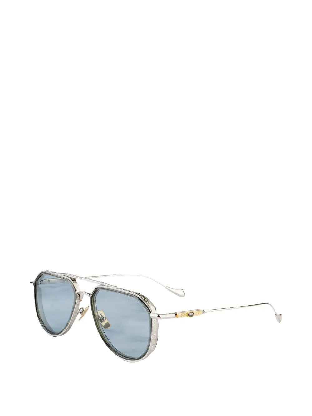 Cutler & Gross Zonnebril met piloten montuur Zilver
