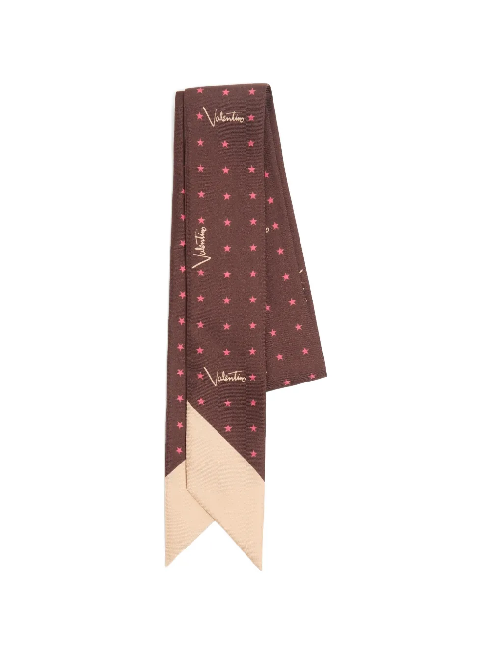 Valentino Garavani Stelline e Firma starry silk bandeau scarf - Marrone