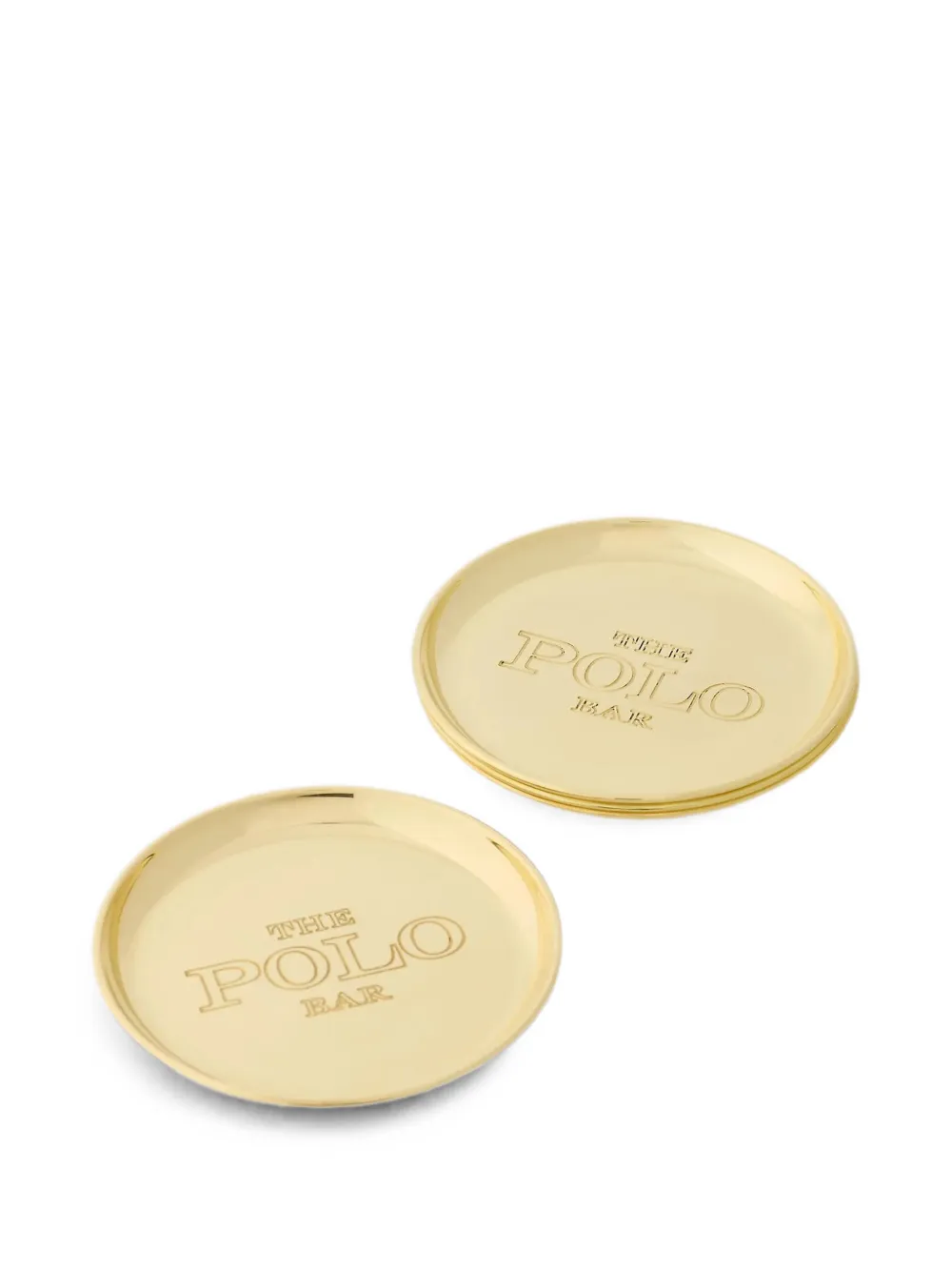 Ralph Lauren Home Polo Bar engraved coaster set (set of two) - Oro
