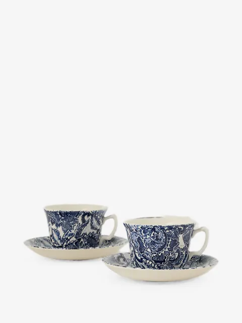 Ralph Lauren Home Faded Peony teacup and saucer set (two-person setting)