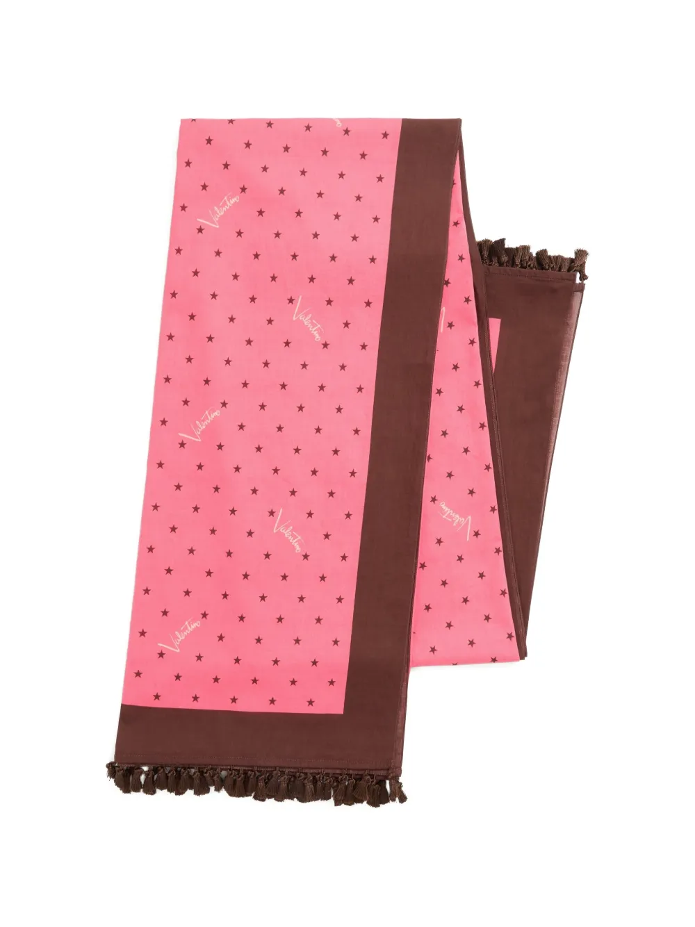 Valentino Garavani cotton sarong with Stelline e Firma starry print with tassel trim - Rosa