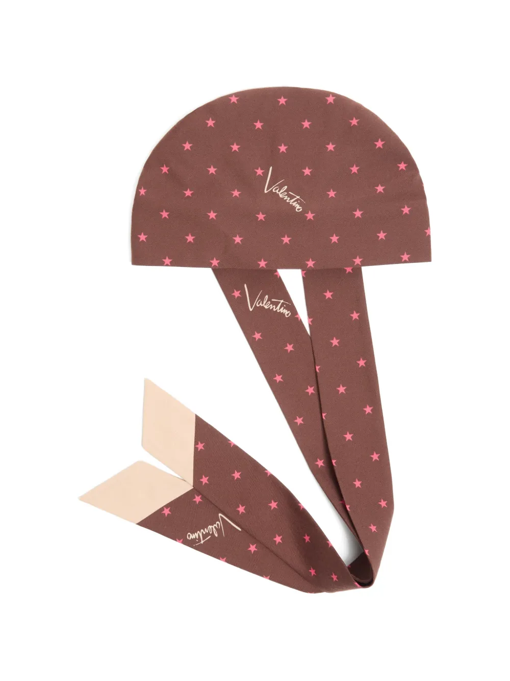Valentino Garavani Stelline e Firma starry silk and cotton headband - Marrone
