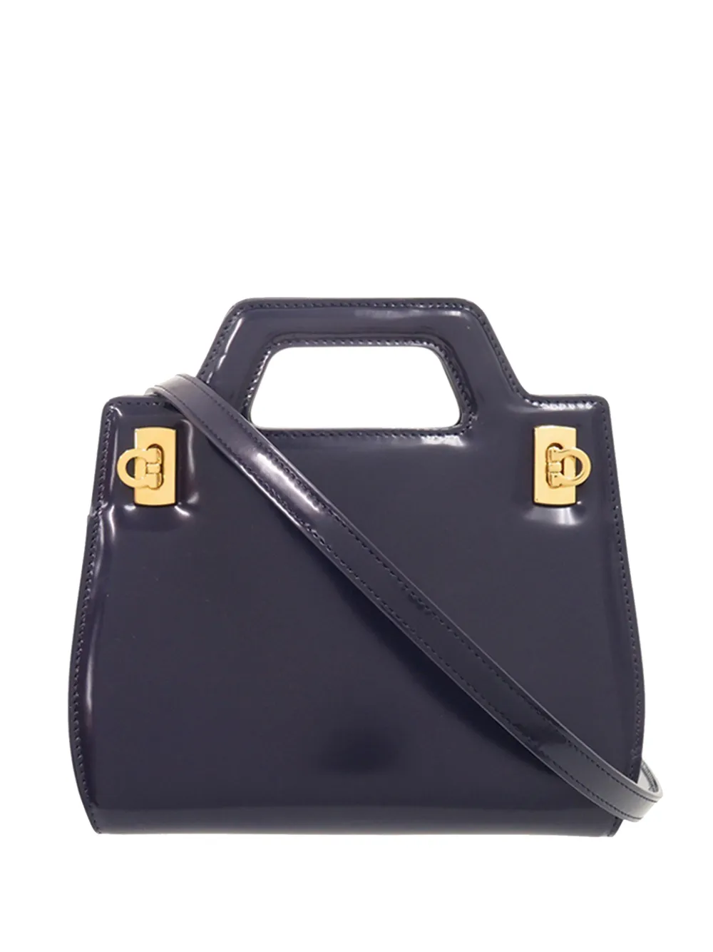 Ferragamo Pre-Owned 2000-2026 Mini Brushed Calfskin Wanda Top Handle Bag satchel - Blue