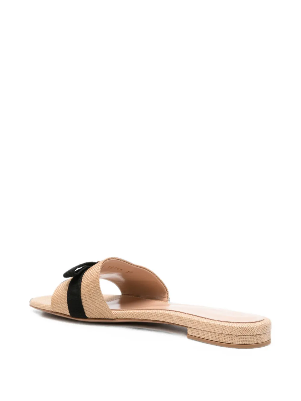 Gianvito Rossi bow-detail woven-construction slides Beige