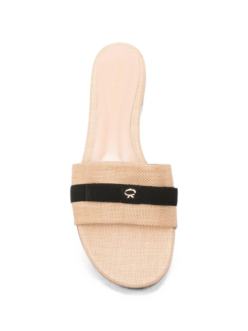 Gianvito Rossi bow-detail woven-construction slides Beige