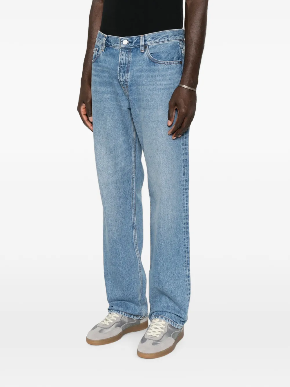 FRAME Straight jeans met vervaagd effect Blauw