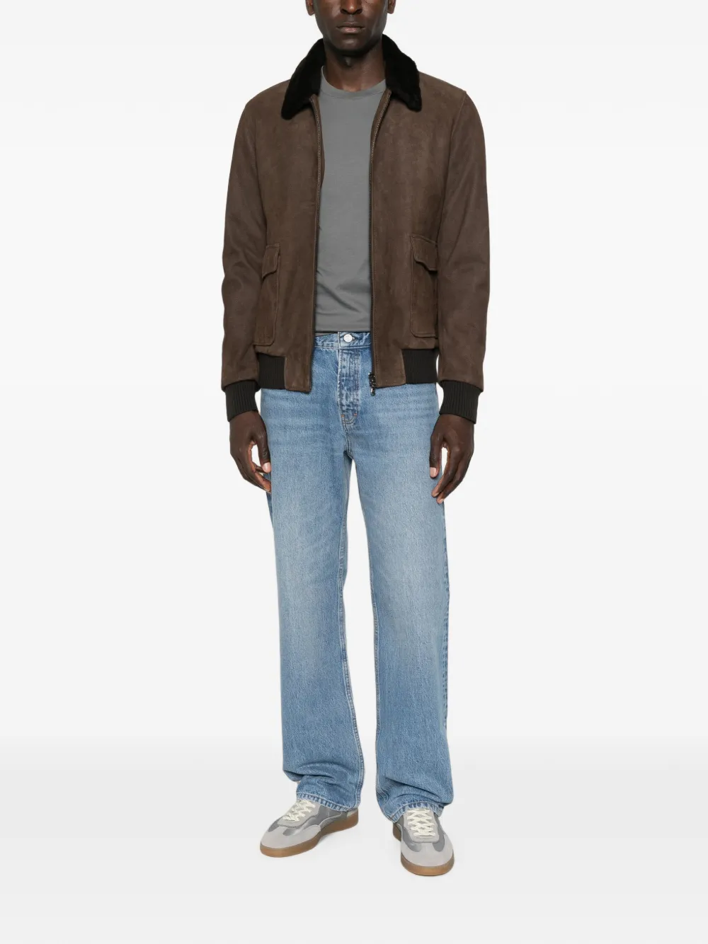 FRAME Straight jeans met vervaagd effect Blauw