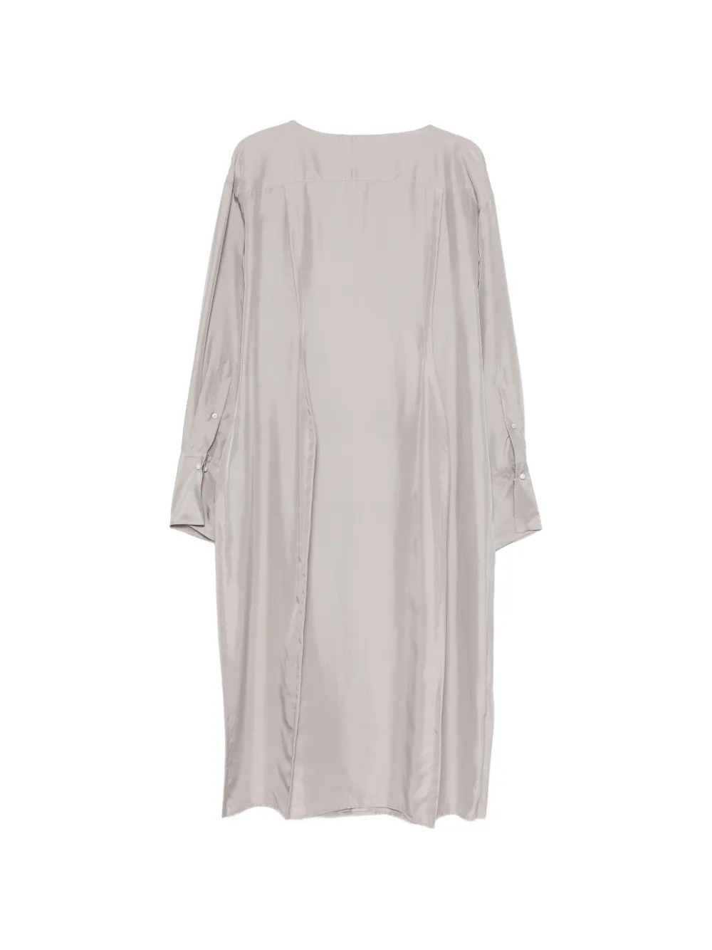 Carven lace-trim long-sleeves midi dress - Grigio