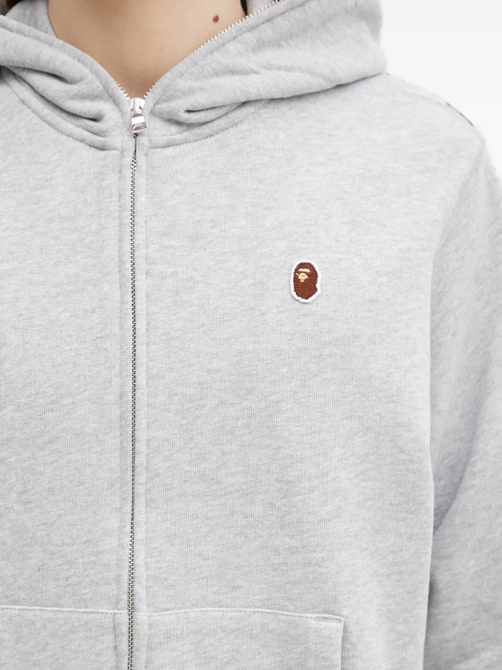 A BATHING APE Hoodie met logopatch Grijs