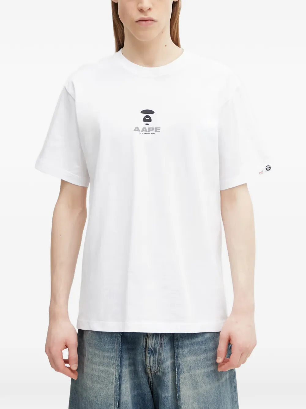 AAPE BY *A BATHING APE® logo-print cotton T-shirt - Bianco