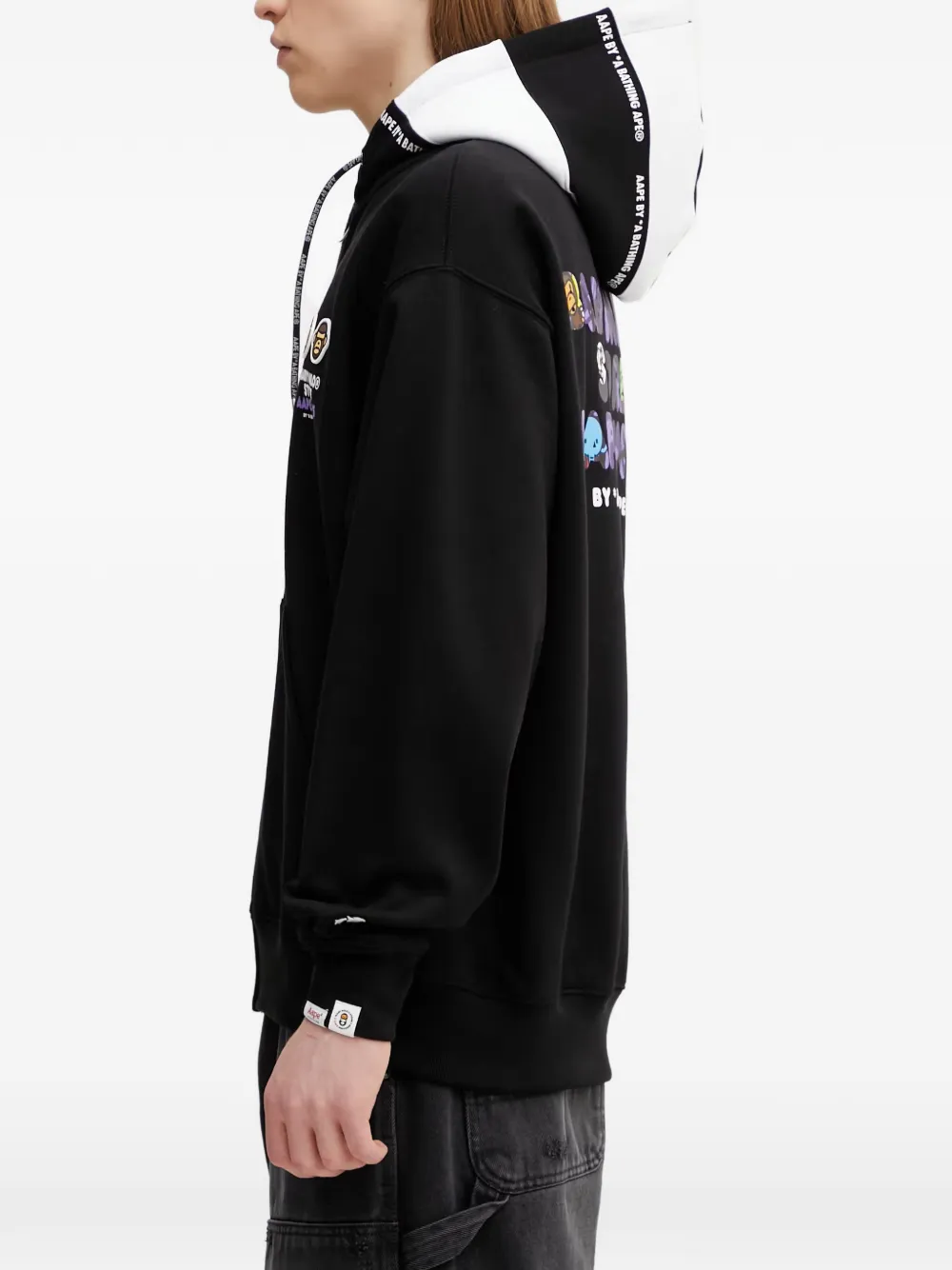 AAPE BY *A BATHING APE x Baby Milo hoodie met grafische print Zwart