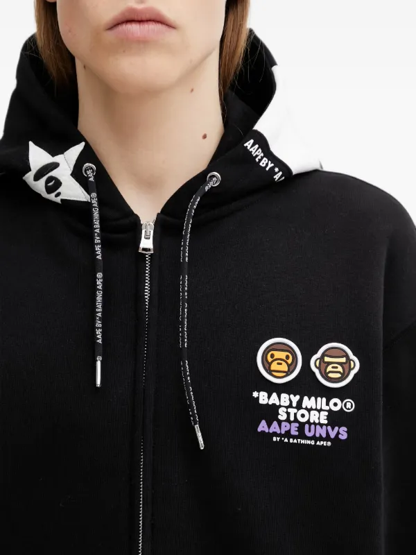 Aape グラフィックパーカー Lサイズ ブラック AAPE BY *A BATHING APE® x Baby Milo グラフィック パーカー