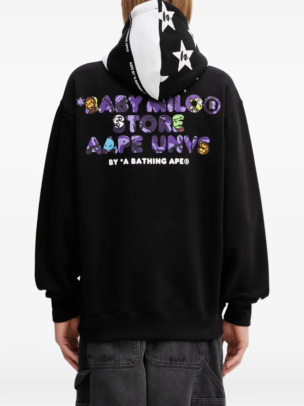 AAPE BY *A BATHING APE x Baby Milo hoodie met grafische print Zwart