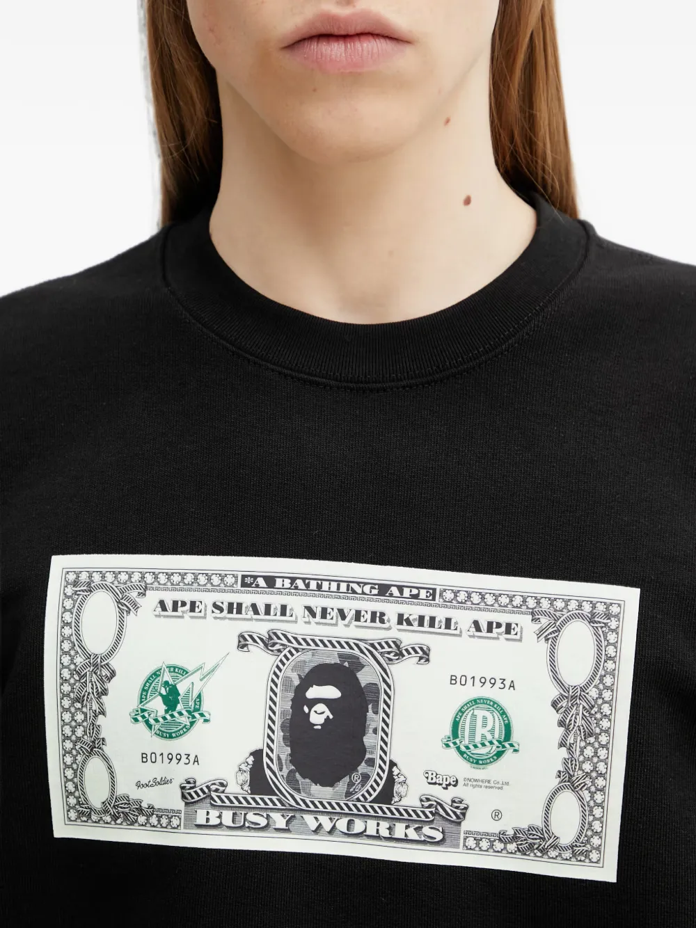 A BATHING APE Sweater met logopatch Zwart