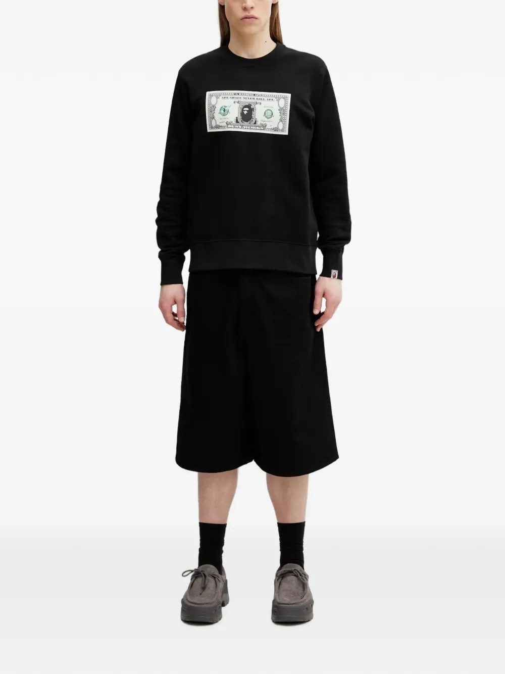 A BATHING APE Sweater met logopatch Zwart