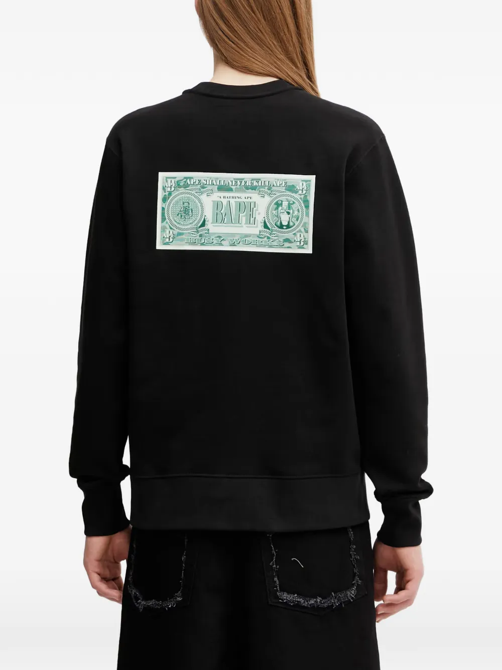 A BATHING APE Sweater met logopatch Zwart