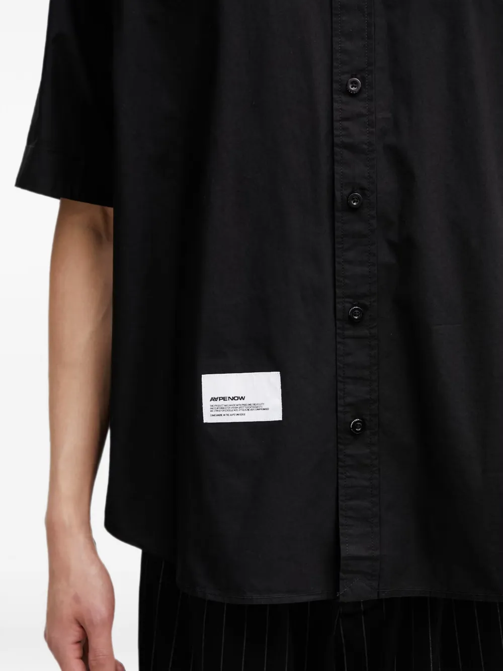 AAPE BY *A BATHING APE Overhemd met logopatch Zwart