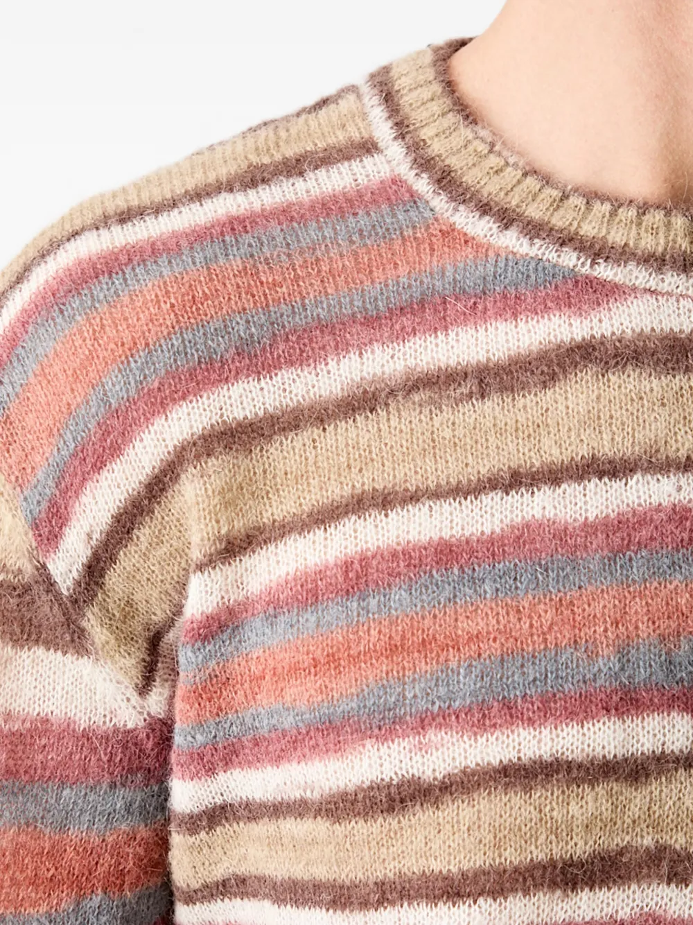 A.P.C. Pull Hector trui met horizontale streep Beige