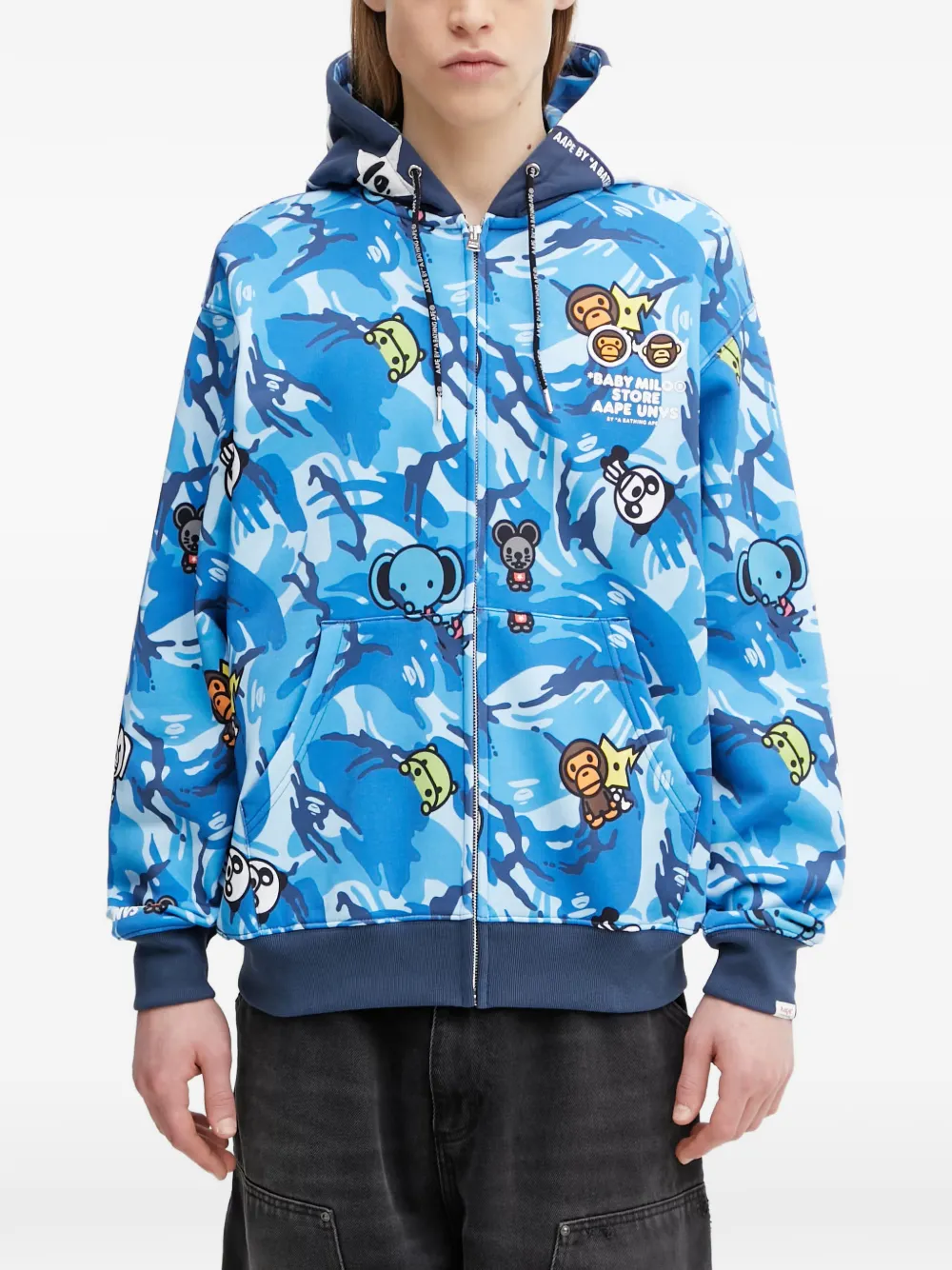 AAPE BY *A BATHING APE® Baby Milo camouflage hoodie - Blu