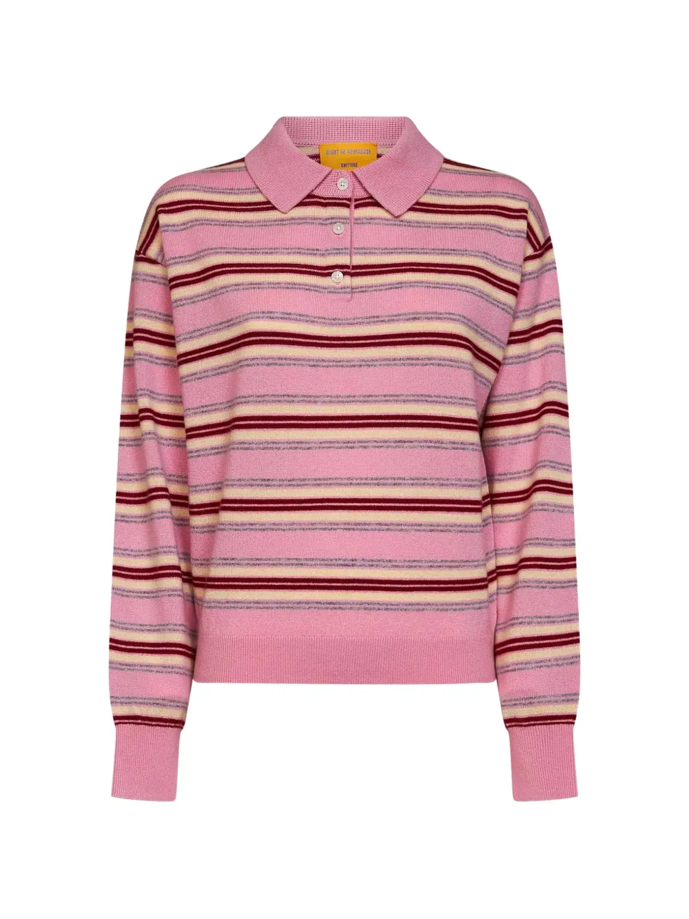 Guest In Residence striped cashmere polo shirt - Rosa