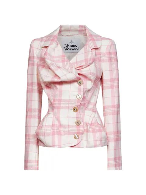 Vivienne Westwood Drunken Louth Tartan asymmetric jacket