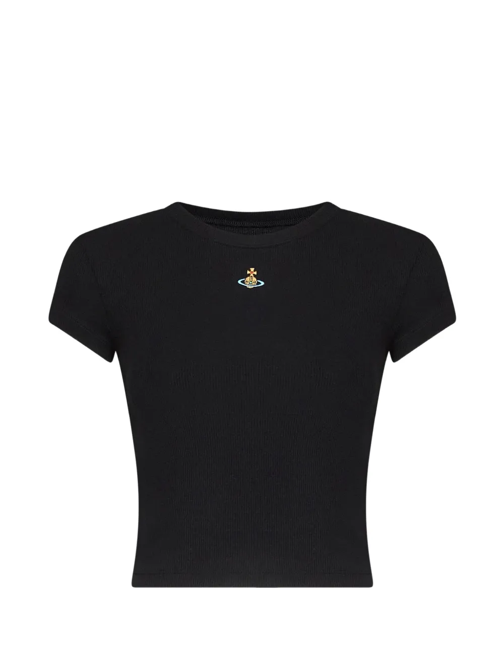 Vivienne Westwood Baby Peru Orb-embroidered ribbed T-shirt - Nero