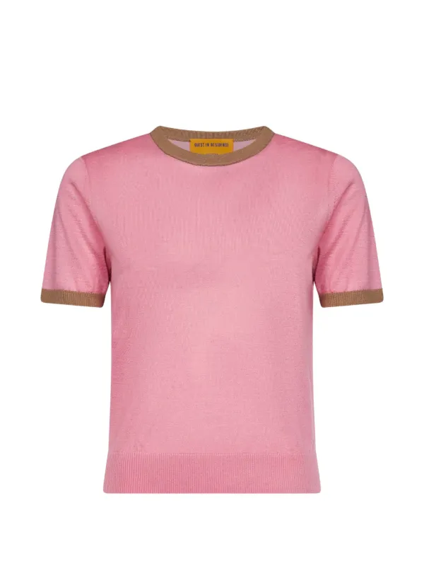 Guest In Residence Airy Cashmere T-shirt in Pink