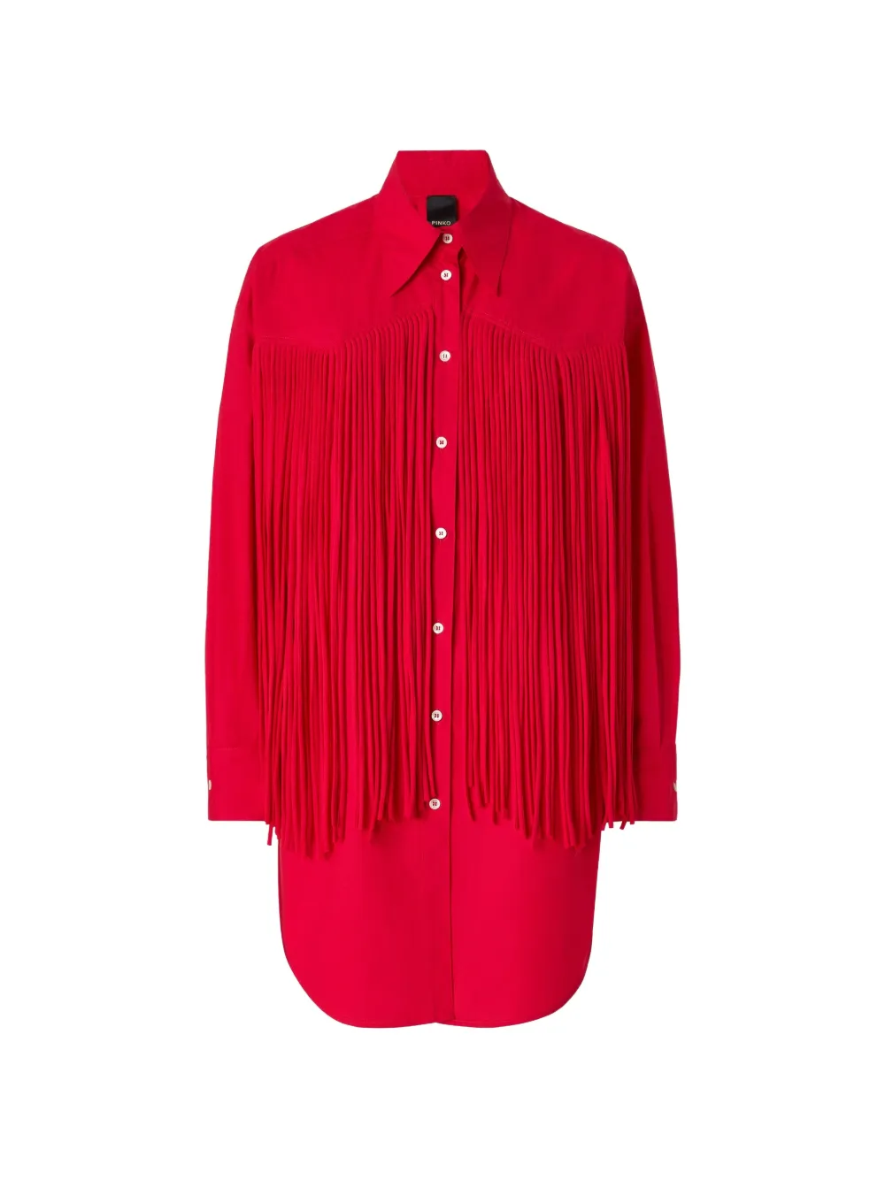 PINKO fringe-detail mini dress - Rosso