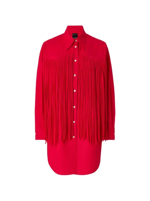 PINKO vestido corto con detalle de flecos