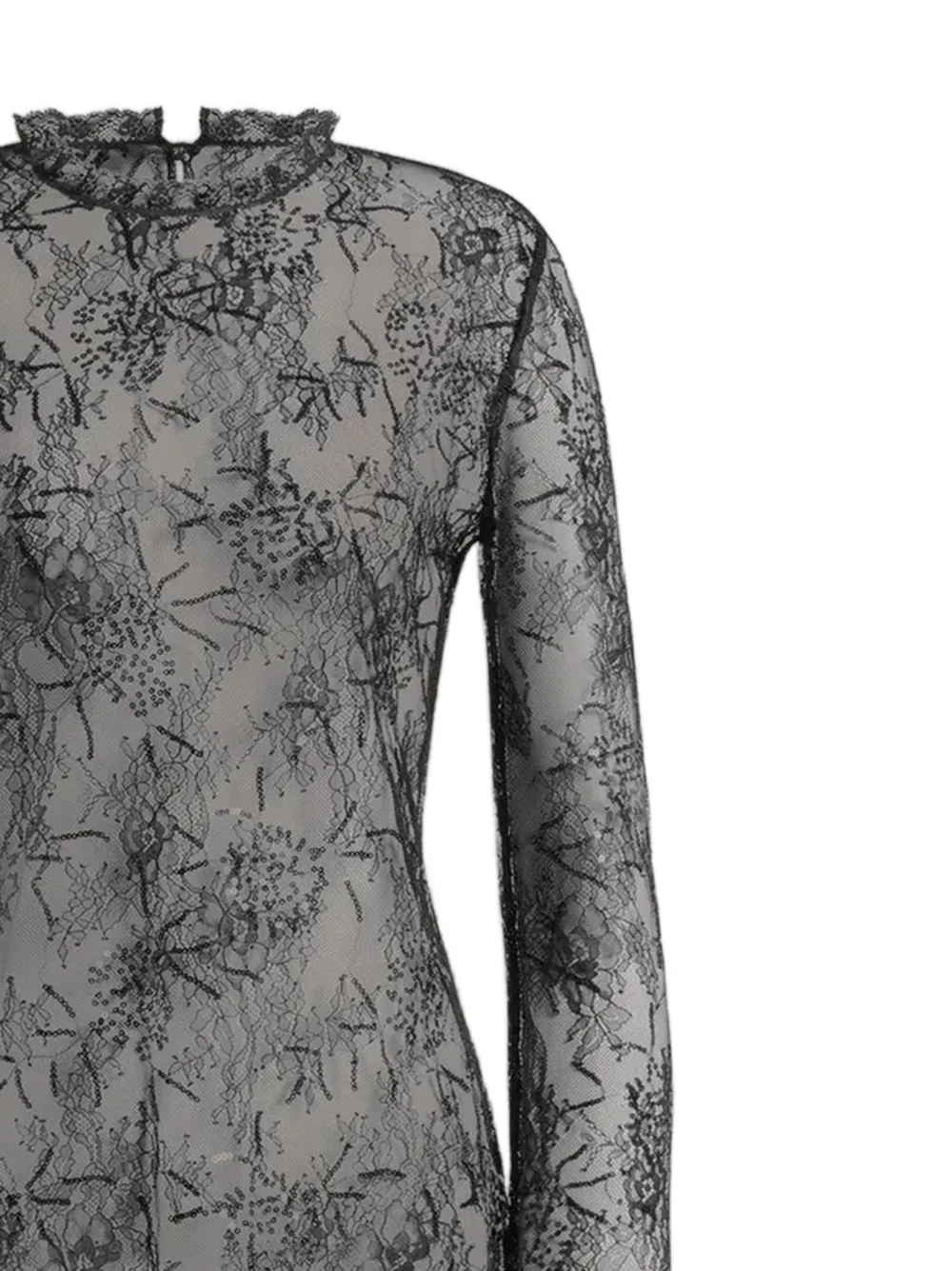 Alberta Ferretti Blouse met kant Zwart