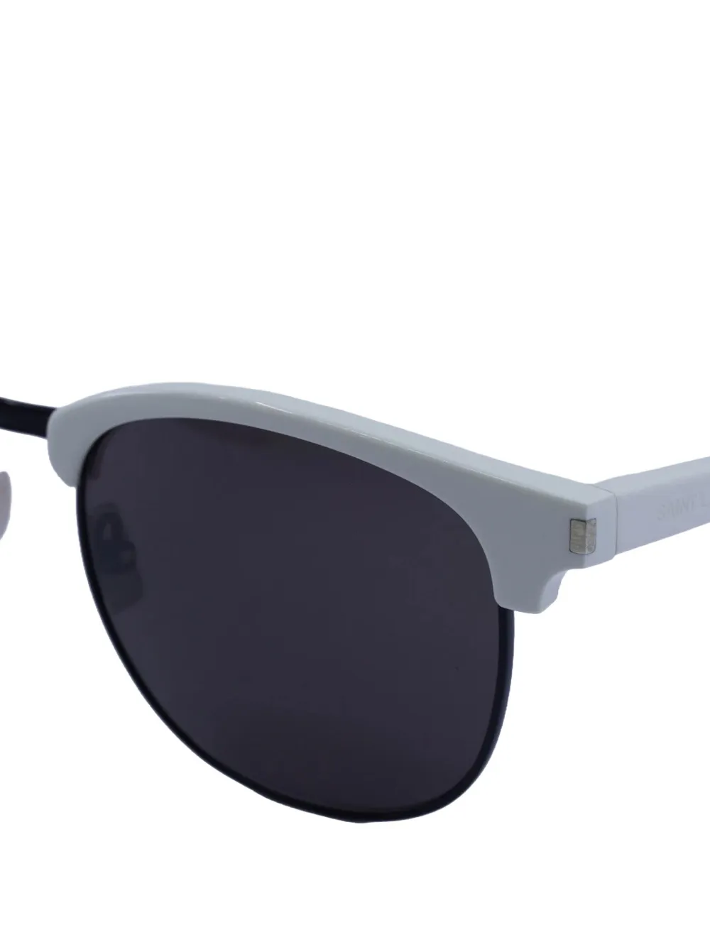 Saint Laurent Eyewear Zonnebril met rond montuur Wit