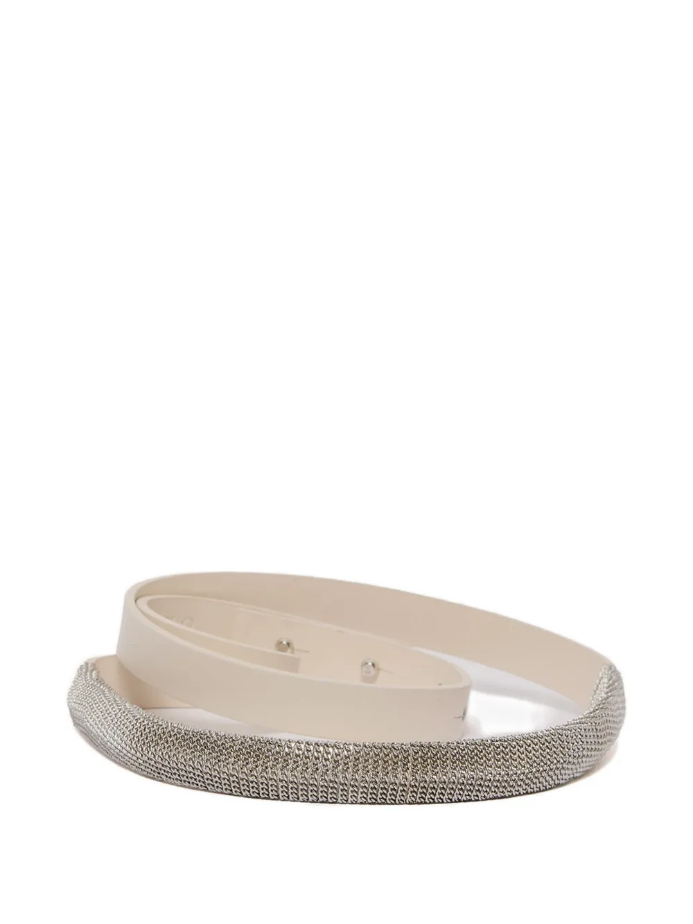 Orciani Alba chain-embellished leather belt - Argento
