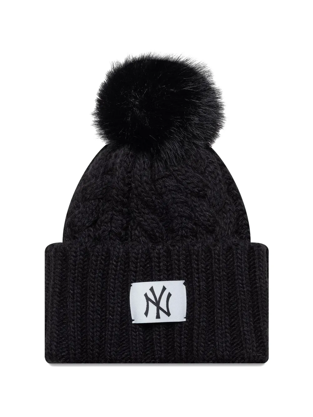 NEW ERA CAP New York Yankees cable-knit pompom beanie hat - Nero