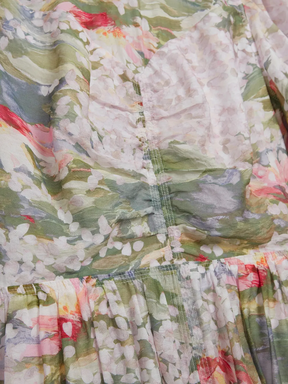 Ted Baker Jonora jurk met pofmouwen en bloemenprint Wit