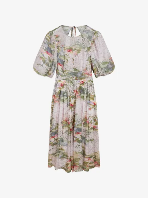 Ted Baker Jonora floral-print puff-sleeved dress