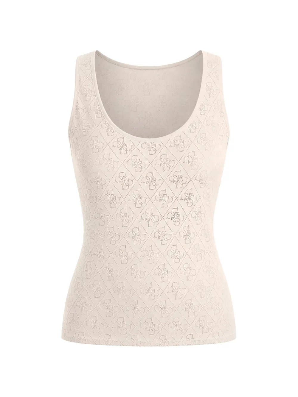 GUESS USA rhinestone-embellished logo-print top - Toni neutri