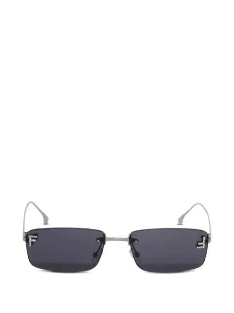 FENDI Fendi First crystal-embellished rectangle-frame sunglasses