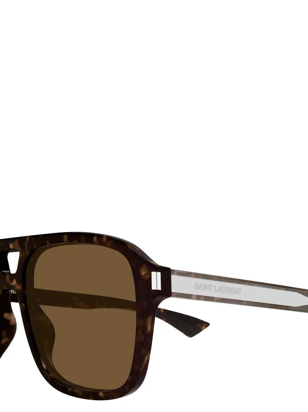 Saint Laurent Eyewear SL811 zonnebril met piloten montuur en schildpadschild design Bruin