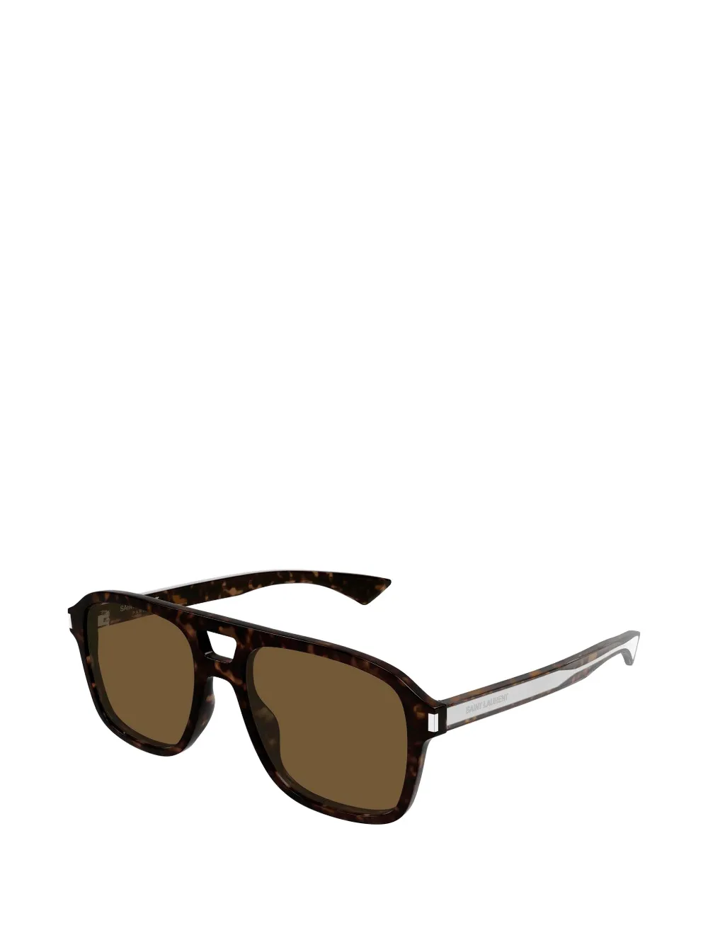 Saint Laurent Eyewear SL811 zonnebril met piloten montuur en schildpadschild design Bruin