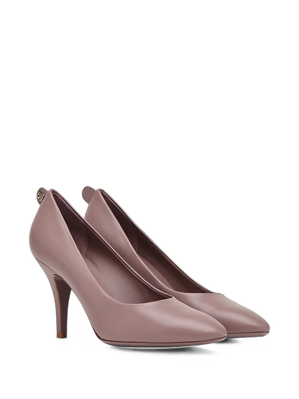 Ferragamo almond-toe leather pumps Roze