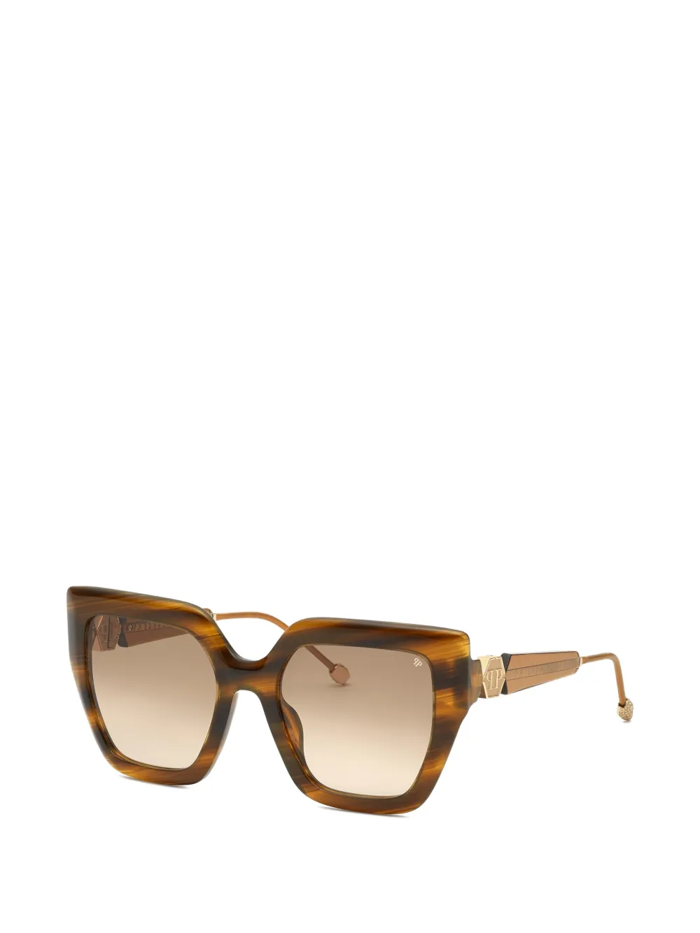 Philipp Plein Eyewear logo-detail sunglasses - Marrone