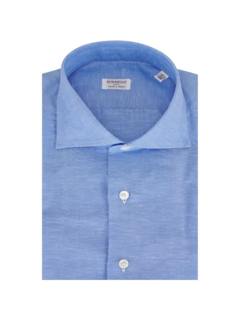 BORRIELLO NAPOLI slub-texture spread-collar shirt