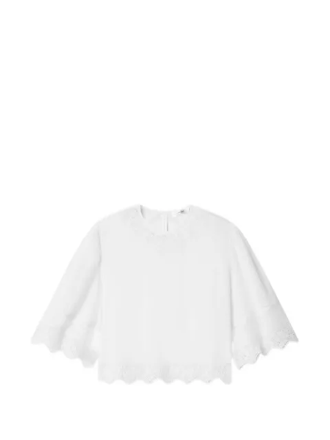 FRAME scalloped lace-trimmed blouse