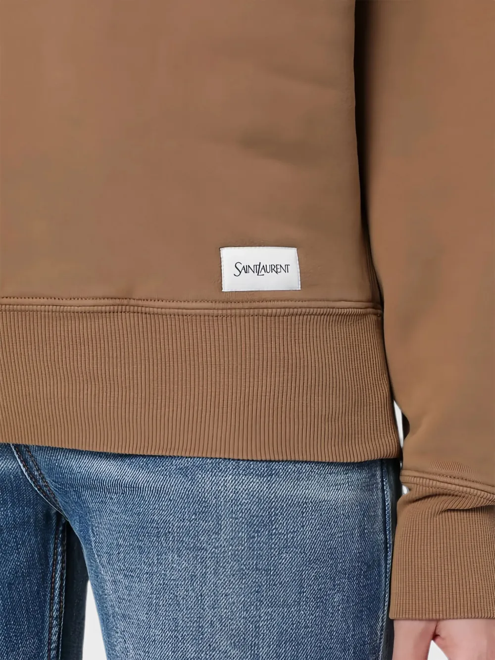  Saint Laurent Logo-patch Sweatshirt - Marrón 