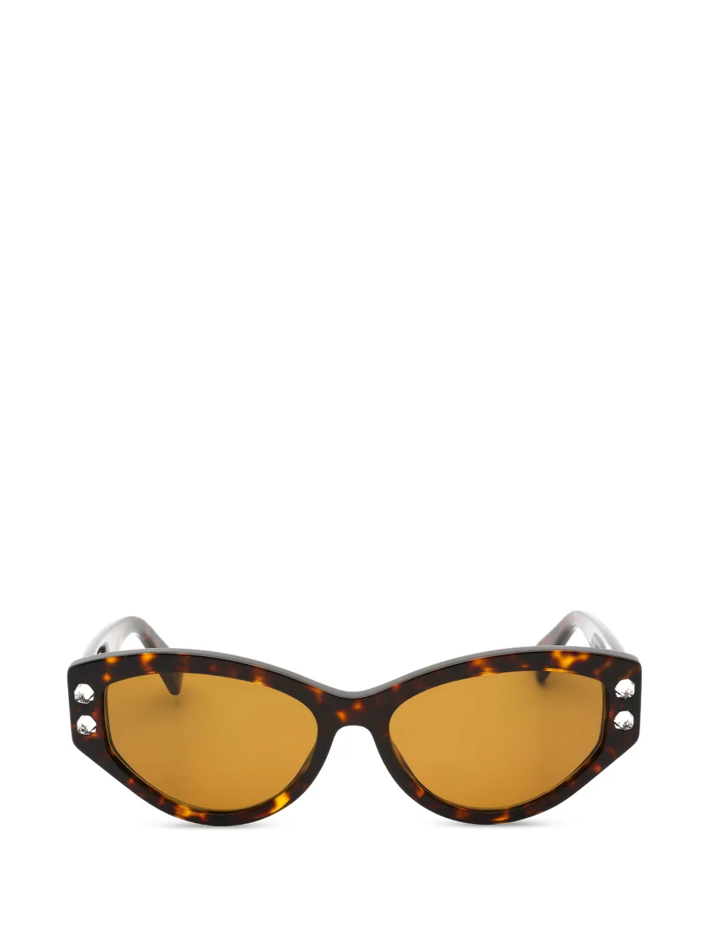 Moschino embellished cat-eye sunglasses - Marrone