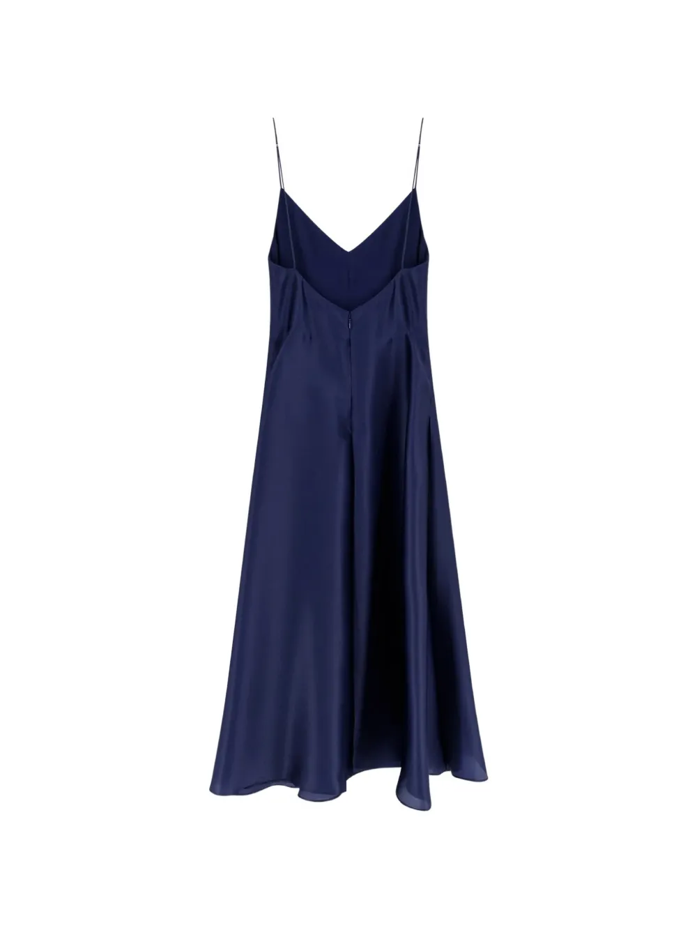 Alberta Ferretti Flared midi-jurk met spaghettibandjes Blauw
