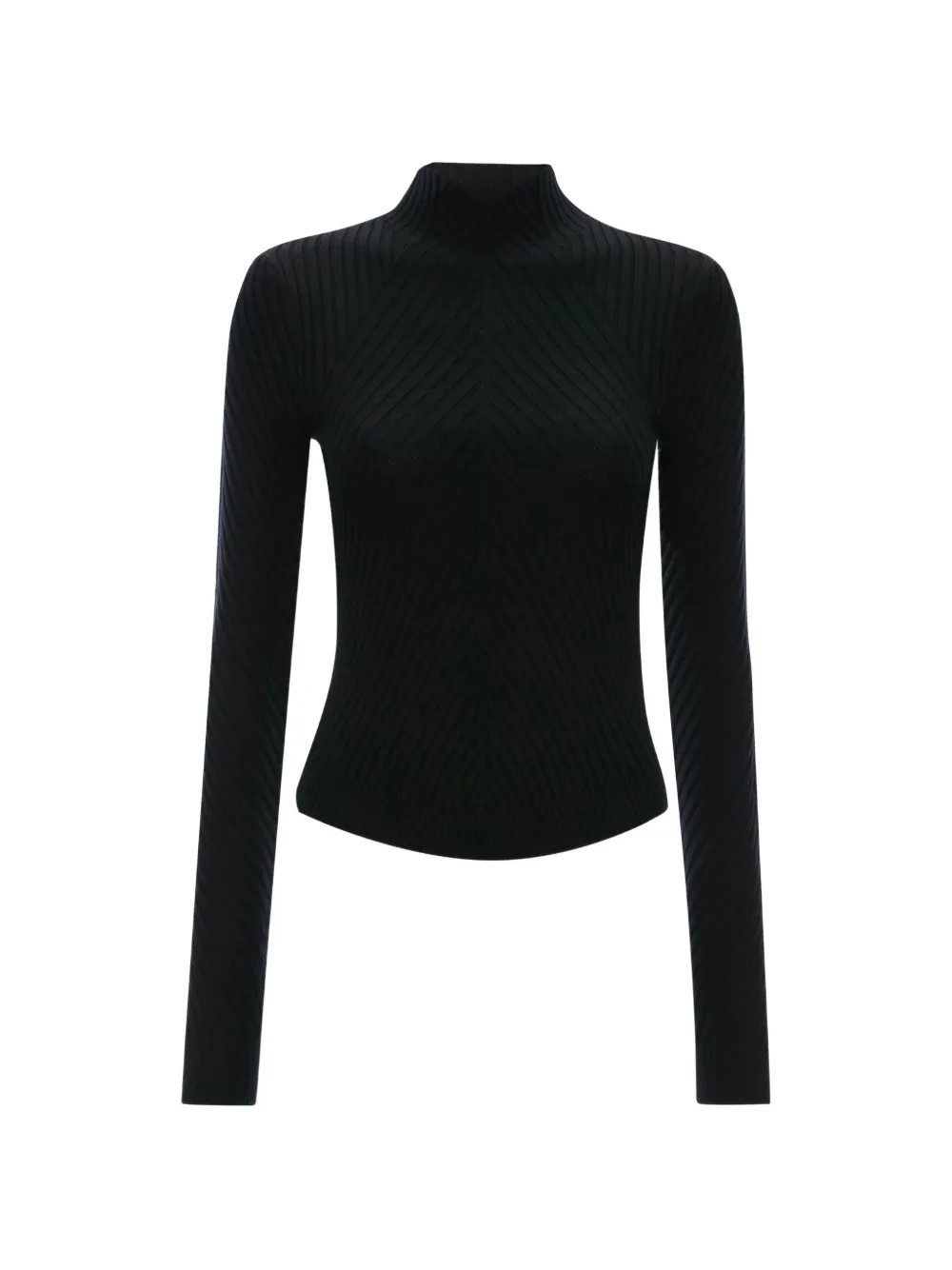 Victoria Beckham Georgia ribbed-knit high-neck jumper - Black